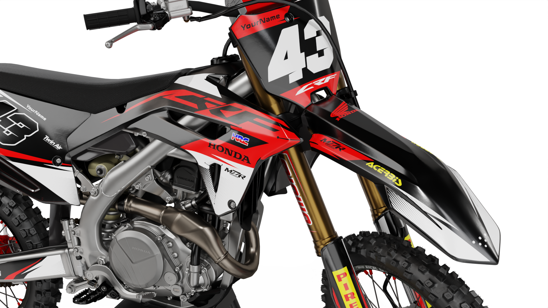 SEPHIA RED Grafiken Set für HONDA-Motorräder