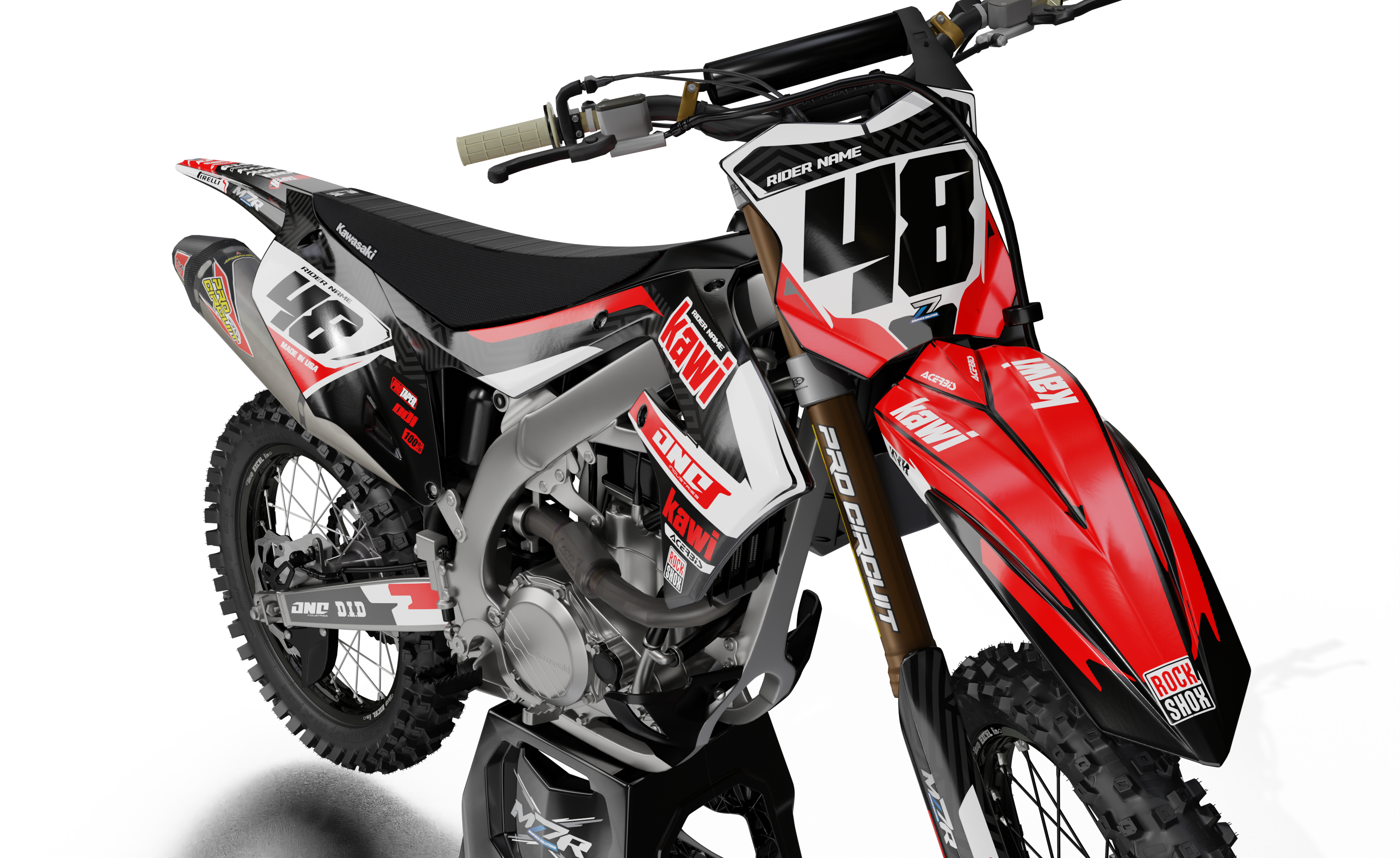 ONE RED Grafiken Set für KAWASAKI-Motorräder