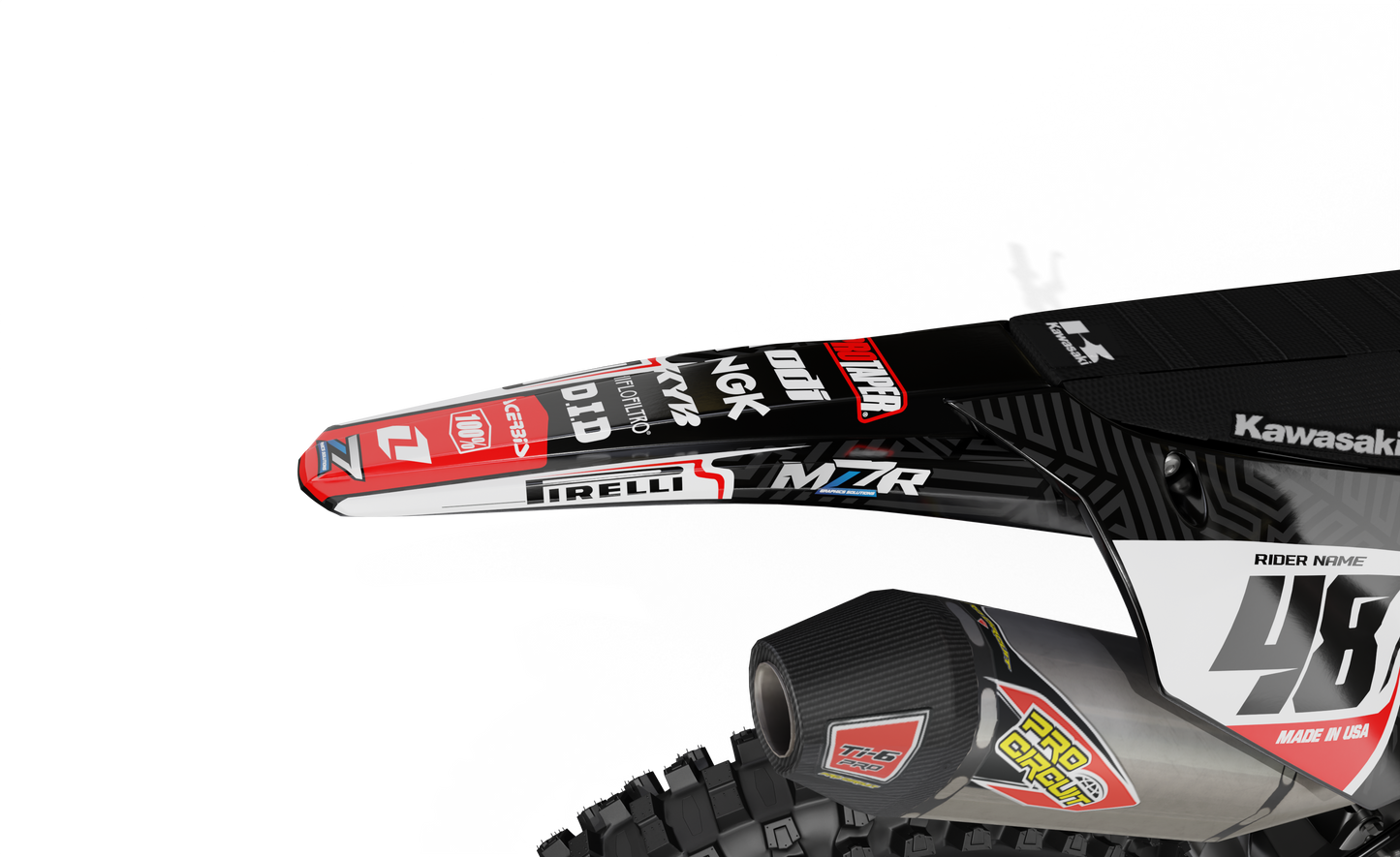 ONE RED graphics kit for KAWASAKI bikes