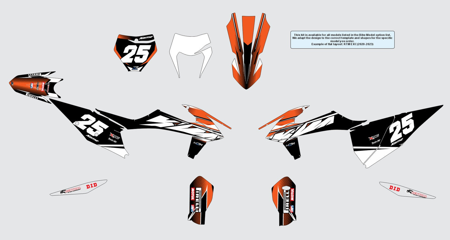 ZVAR graphics kit for KTM bikes