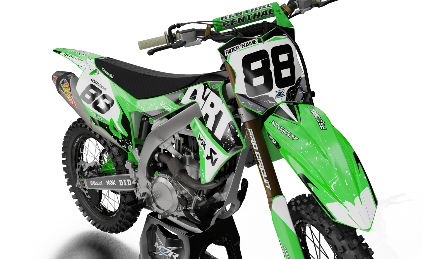 DIRT graphics kit for KAWASAKI bikes