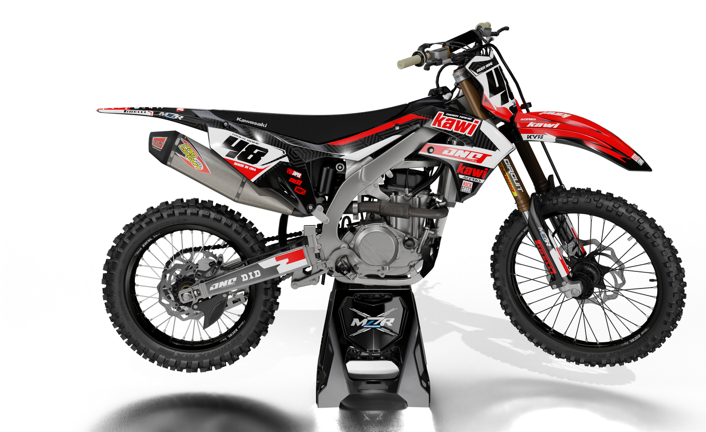 ONE RED graphics kit for KAWASAKI bikes