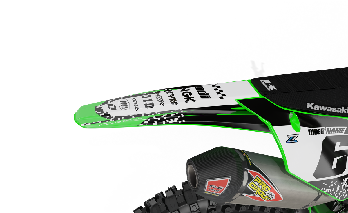 Backwoods Racing Graphics Kit PRO RACING graphics kit for KAWASAKI bikes – MZR Graphics