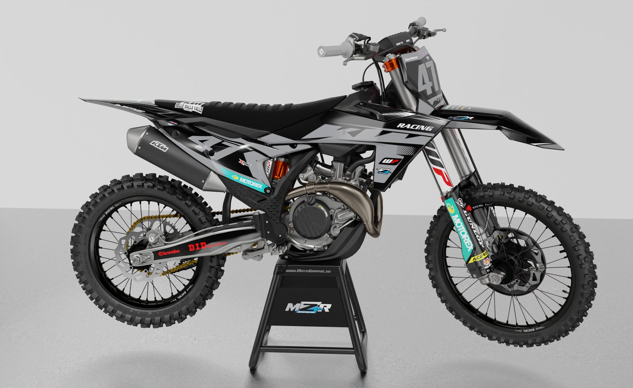 RACING GRAY graphics kit for KTM bikes