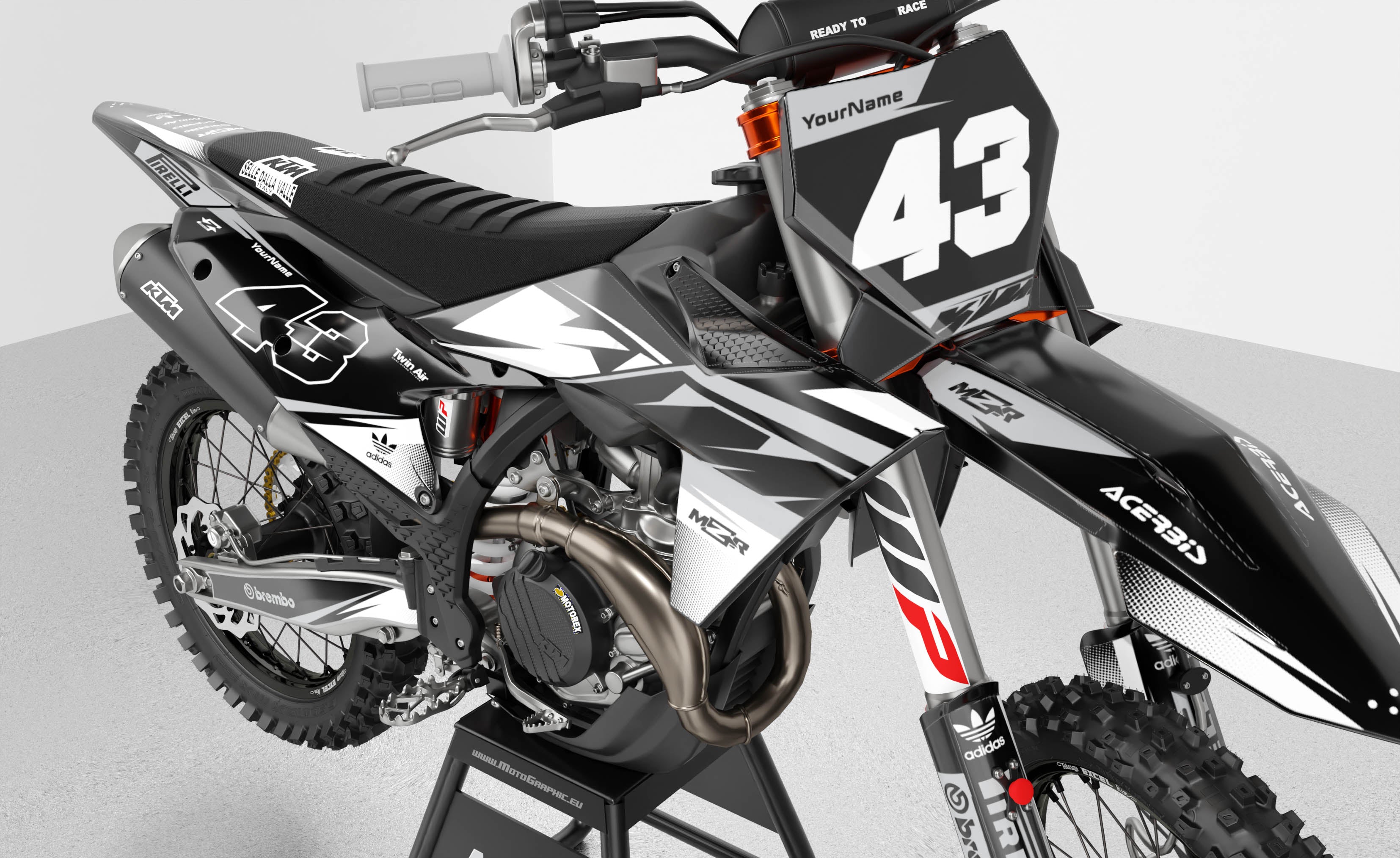 SEPHIA BLACK graphics kit for KTM bikes