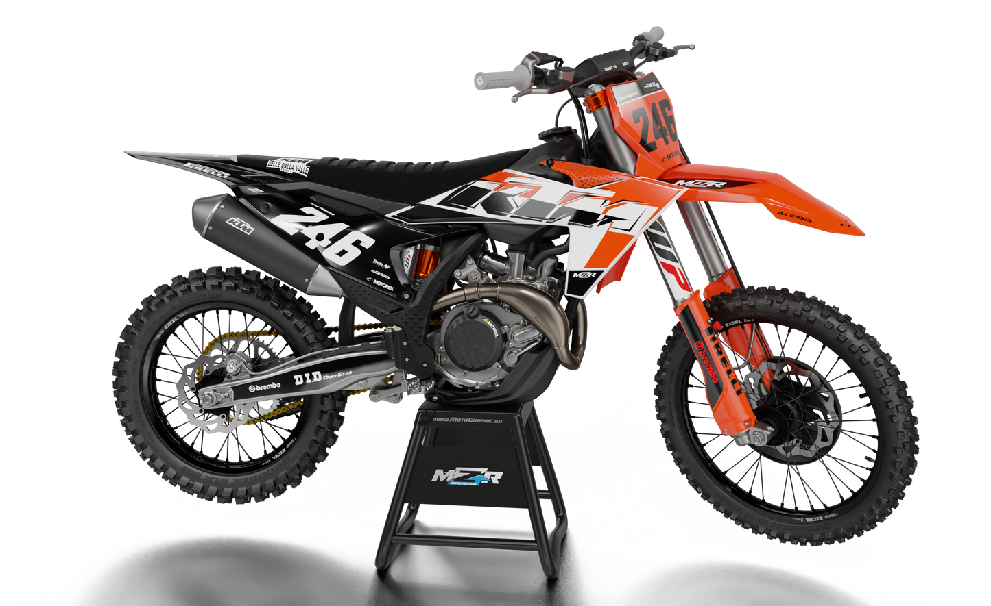 Whip graphics kit for KTM bikes