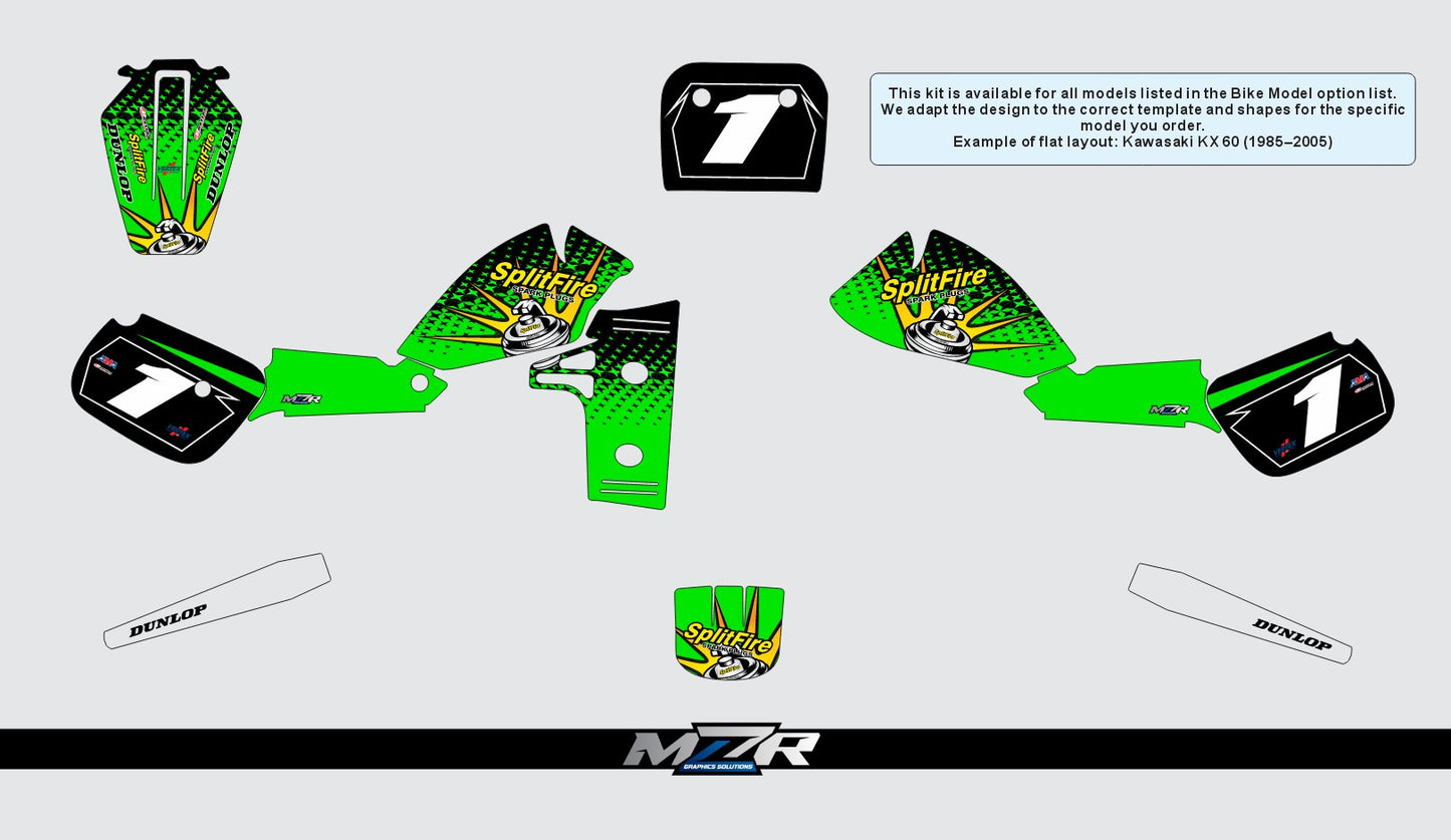 SPLITFIRE graphics kit for KAWASAKI bikes