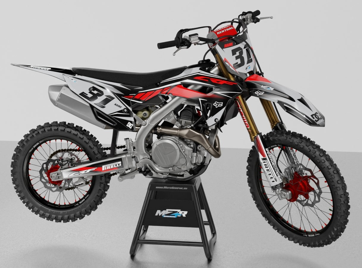 Gray Graphics Racing LINEX GRAY graphics kit for HONDA bikes – MZR Graphics