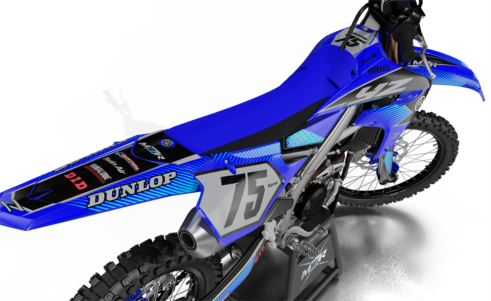 BLUE CYAN graphics kit for YAMAHA bikes