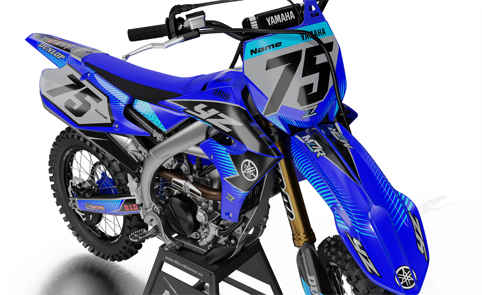 BLUE CYAN graphics kit for YAMAHA bikes